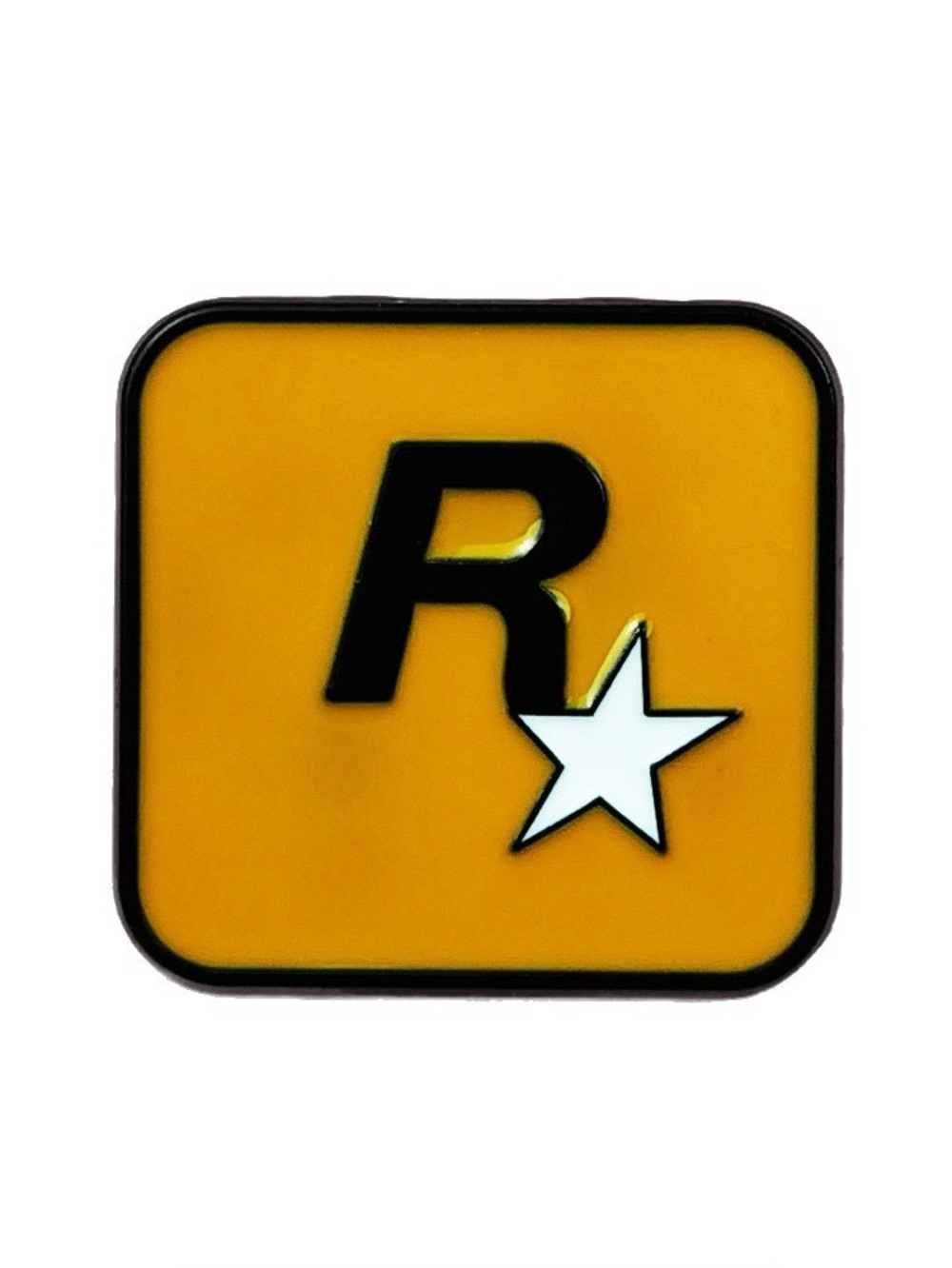 Orange Star Letter Gaming Style Enamel Pin Square Lapel Badge Brooch